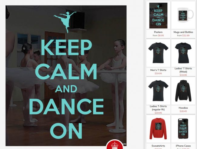 Create fun graphics for your dance studio with the Keep-Calm-O-Matic