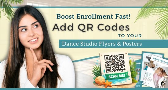 How to add a QR code to a dance studio poster